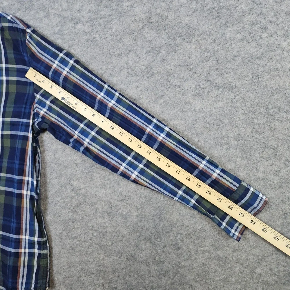 Banana Republic Men's Multicolor Plaid Shirt Size L Untucked Standard Fit Cotton